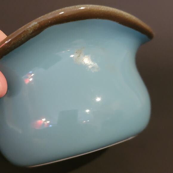 Southern Living Blue Glazed Stoneware Bowl 4"x2" Made in Brazil - Picture 10 of 10